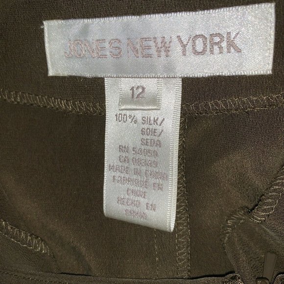 Vintage Jones New York 3 piece suit Green 100% Silk Skirt& Jacket 12 Skirt 6 - Picture 5 of 11